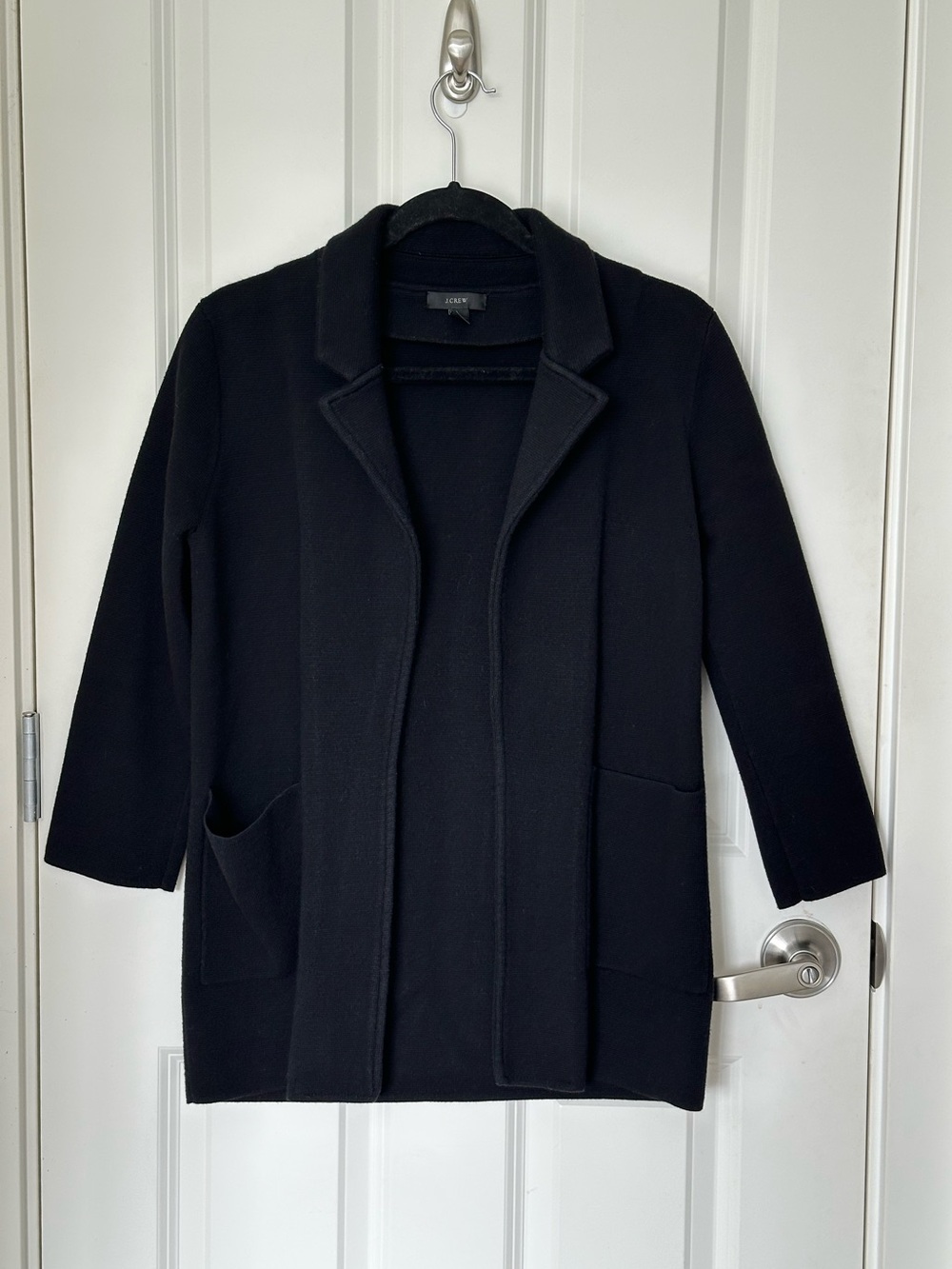 J. Crew Black Open-Front Blazer Cardigan
